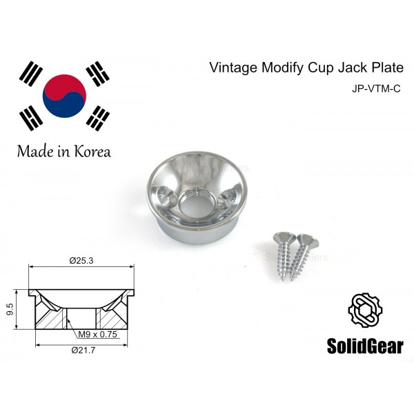 Vintage Modify Cup Jack plate JP-VTM-C Vintage Modify Cup Jack plate JP-VTM-C